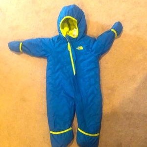 12-18 month North Face ski suit.  Great condition